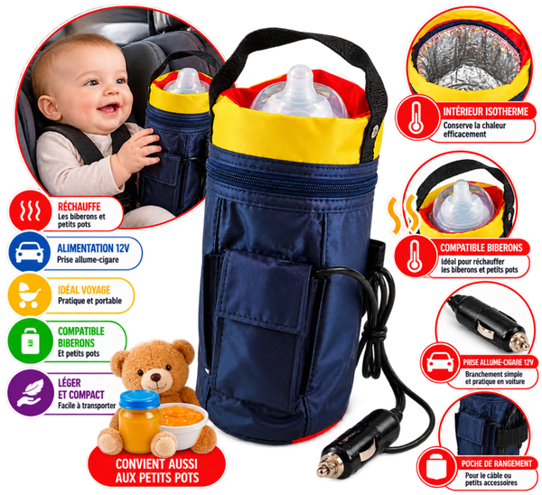 🍼 Chauffe-Biberon de Voyage 12 V – Réchauffeur de Biberons pour Voiture