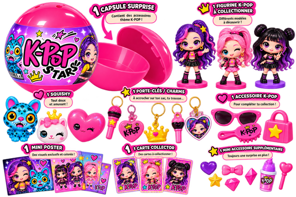 💖 Capsule Surprise K-POP Stars – Figurine Squishy à Collectionner
