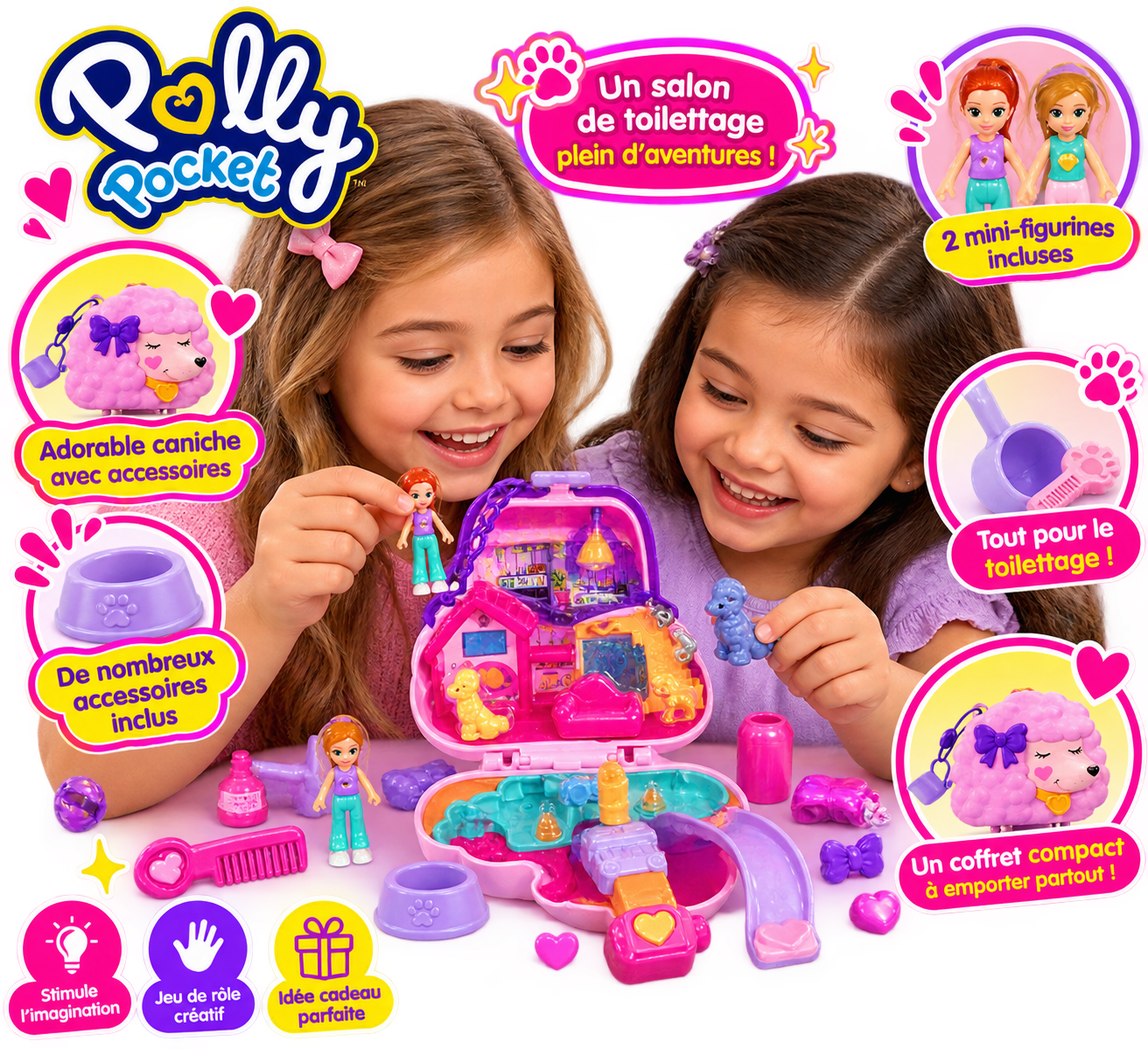 Polly Pocket – Coffret Groom & Glam Poodle Compact 🐩💖