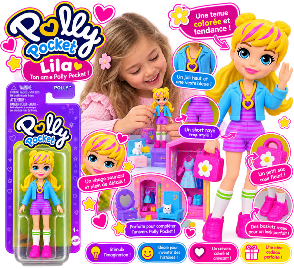 💖 Polly Pocket – Mini-poupée Polly | Mattel