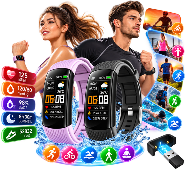 ⌚ Montre Connectée Homme & Femme – Suivi Sport & Santé