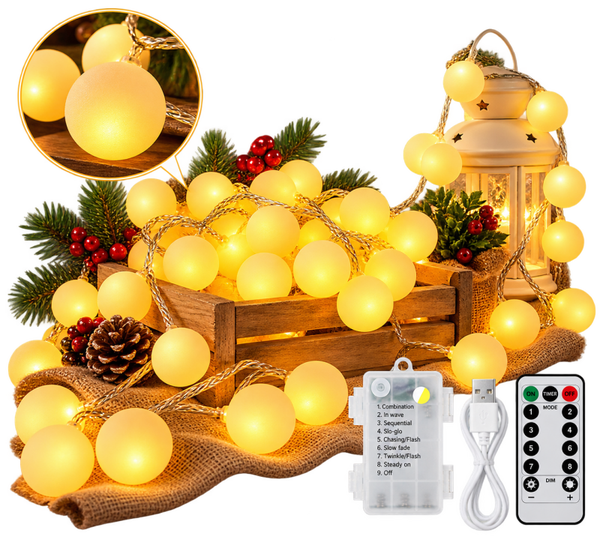 🎄 Guirlande LED 15 m – 100 Boules Lumineuses