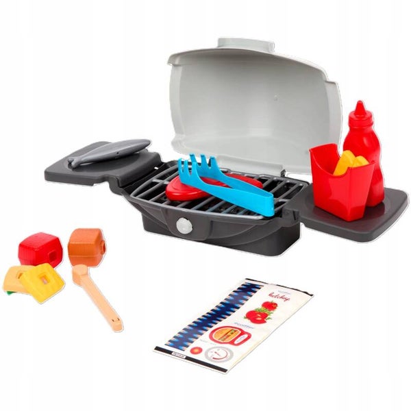 Grill pour enfants avec accessoires + autocollants + 15 pièces