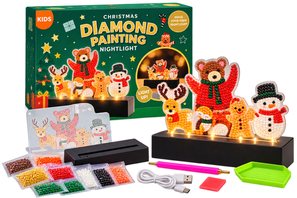 🎄 Kit Diamond Painting Lumineux de Noël – Veilleuse DIY