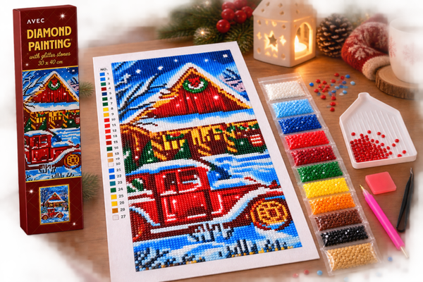 🎄 Diamond Painting AVEC avec Glitter Stones — 30 × 40 cm