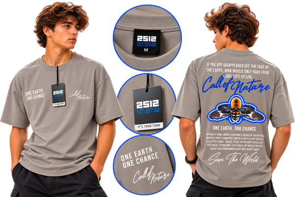 🐝 Tee-Shirt 2512 « Call Of Nature » Gray — Taille M