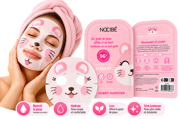 🐹 Masque Tissu Visage Hubby Hamster – Nourrissant & Lissant
