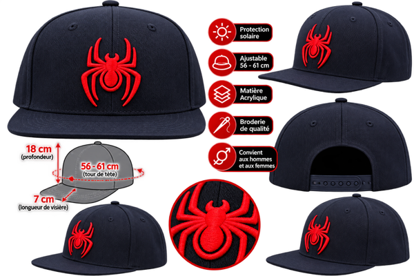 🧢 Casquette de Baseball Brodée – Araignée Rouge