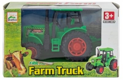 Tracteur vert en boîte 12x6cm