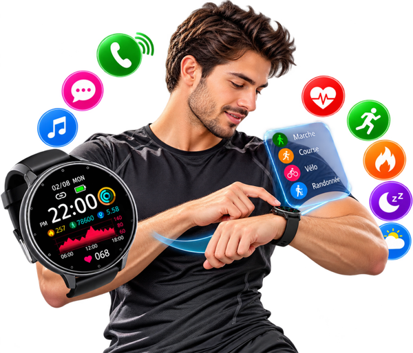 ⌚ Montre Connectée Homme & Femme – Appels Bluetooth & Multisports