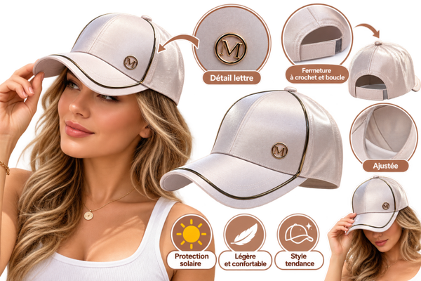 🧢 Casquette de Baseball Femme avec Détail Lettre