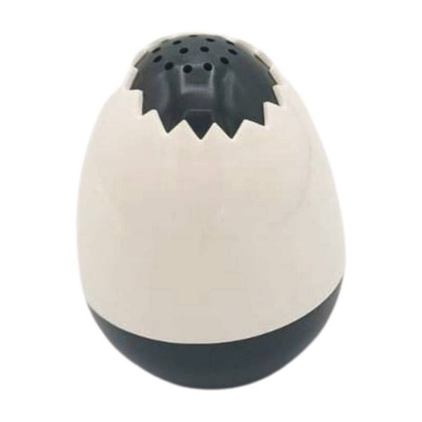 Salière et poivrière en forme d’œuf, plastique, blanche et grise