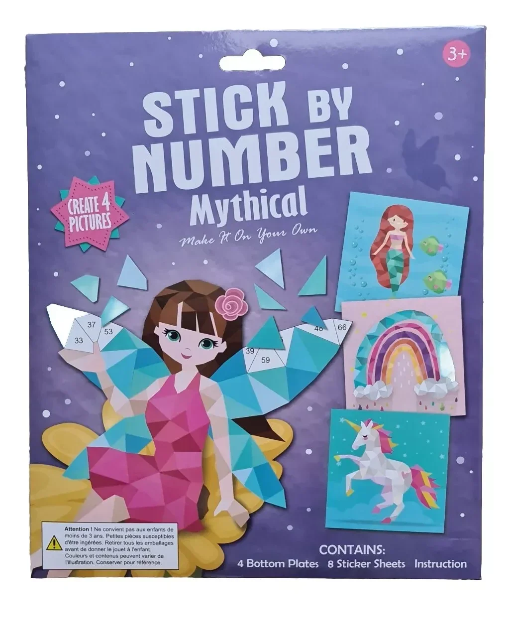 Stick By Number Peinture A L'autocollant Licorne Fée Sirène