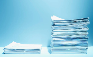 Small stack and Big stack of papers