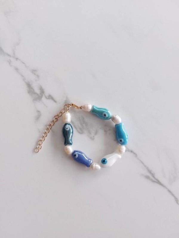 Fish bracelet blue