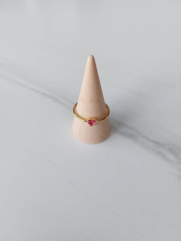 Red heart stone ring