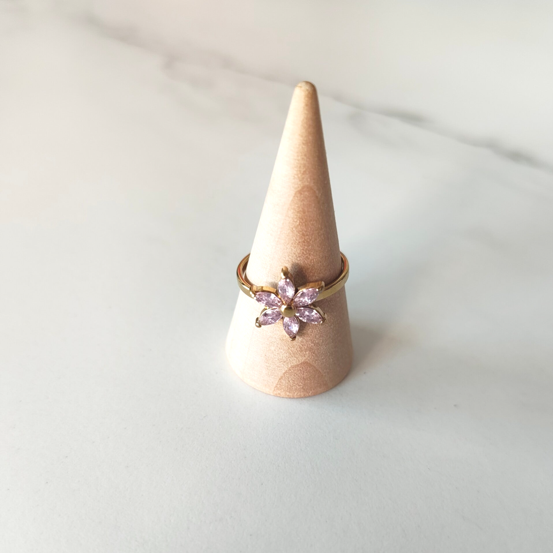 Pink flower ring