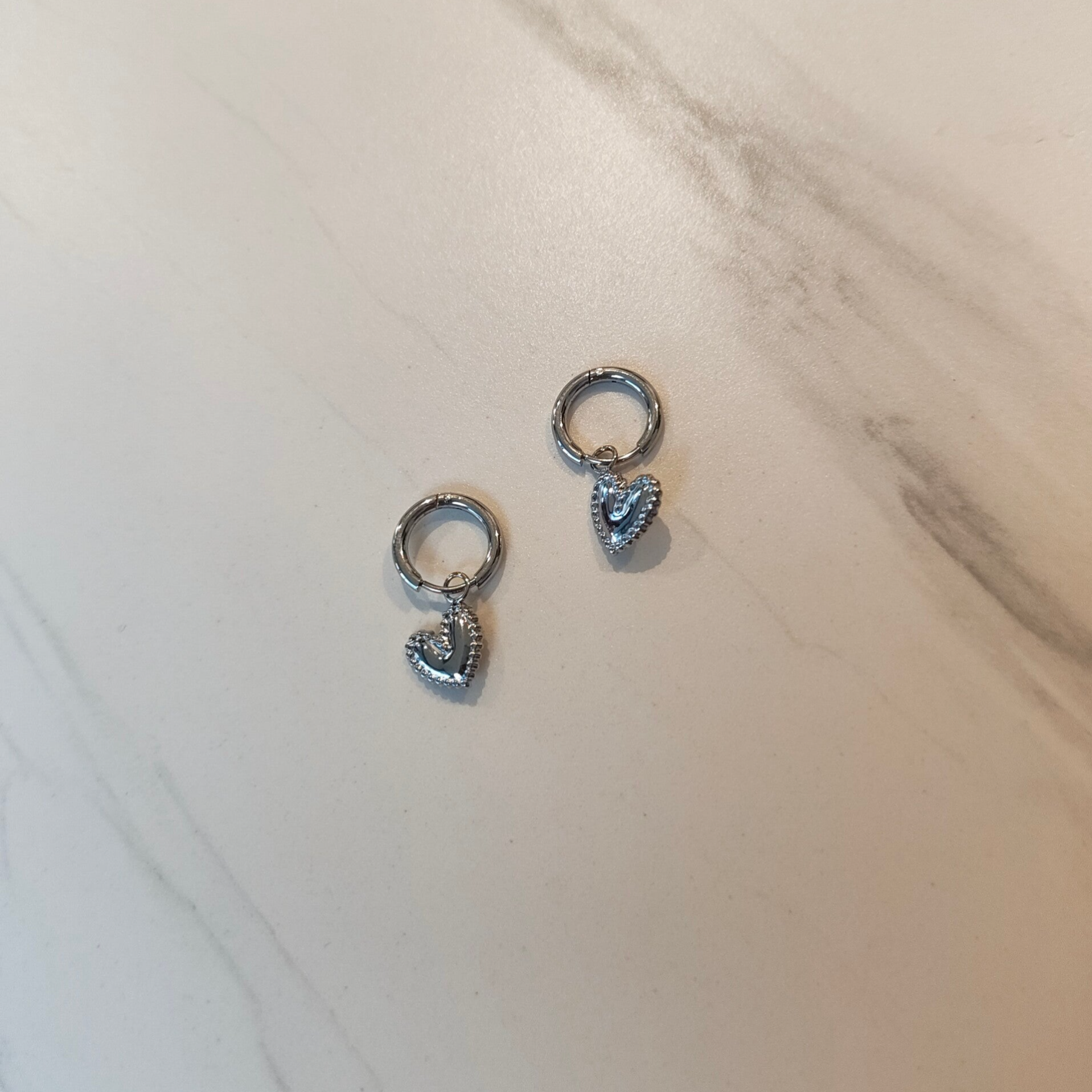 Silver heart earrings