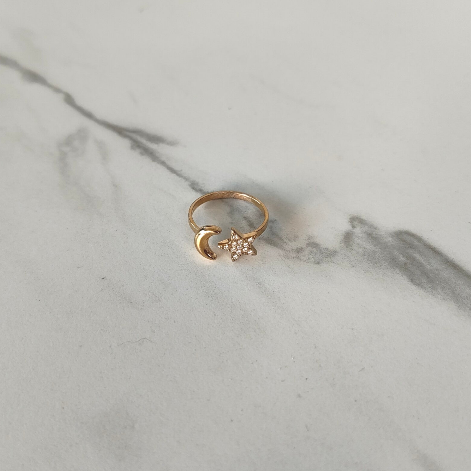 Moon-star ring