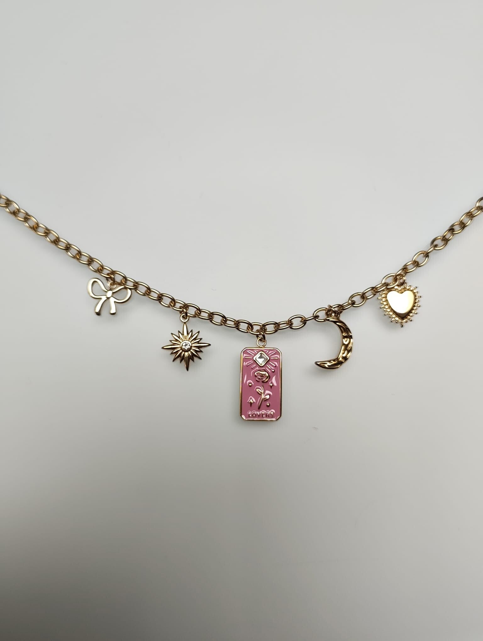Rose love charms necklace