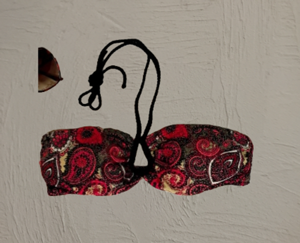 Beachwave bandeau top   rood bont