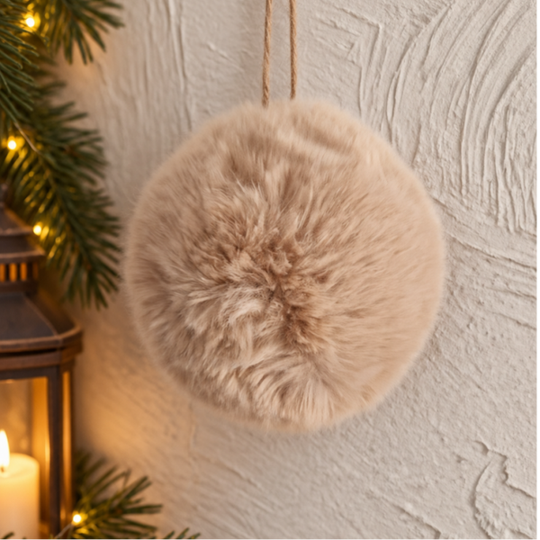 Pluche bal Hanger diverse maten Taupe