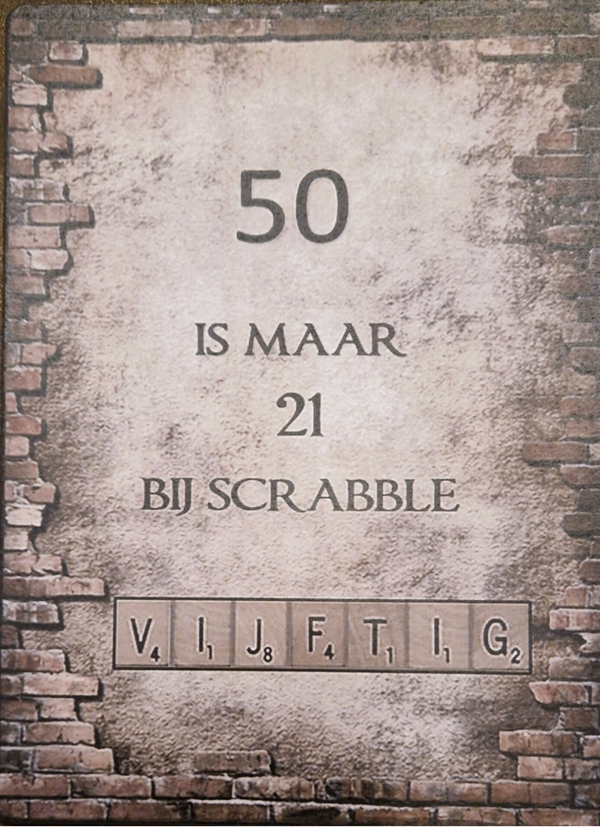 50 is maar 21 bij scrabble