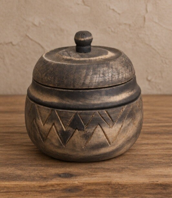 Houten Potje met Deksel S
