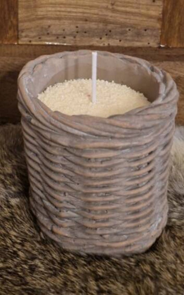 Countryfield             Aardewerk rotan pot   8x7cm