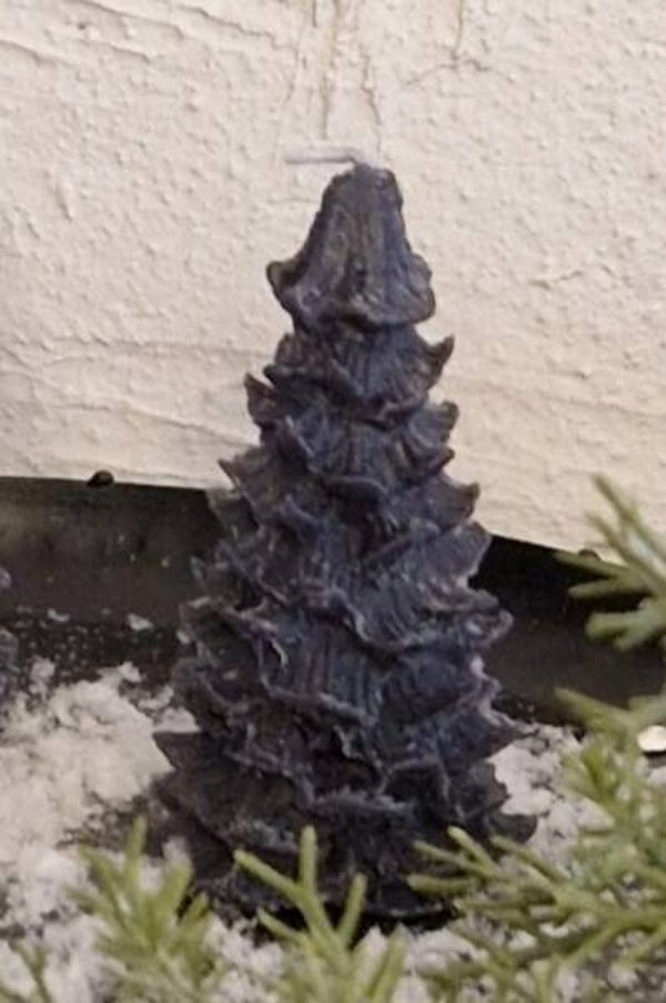 Kaars Kerstboom Zwart 8 cm