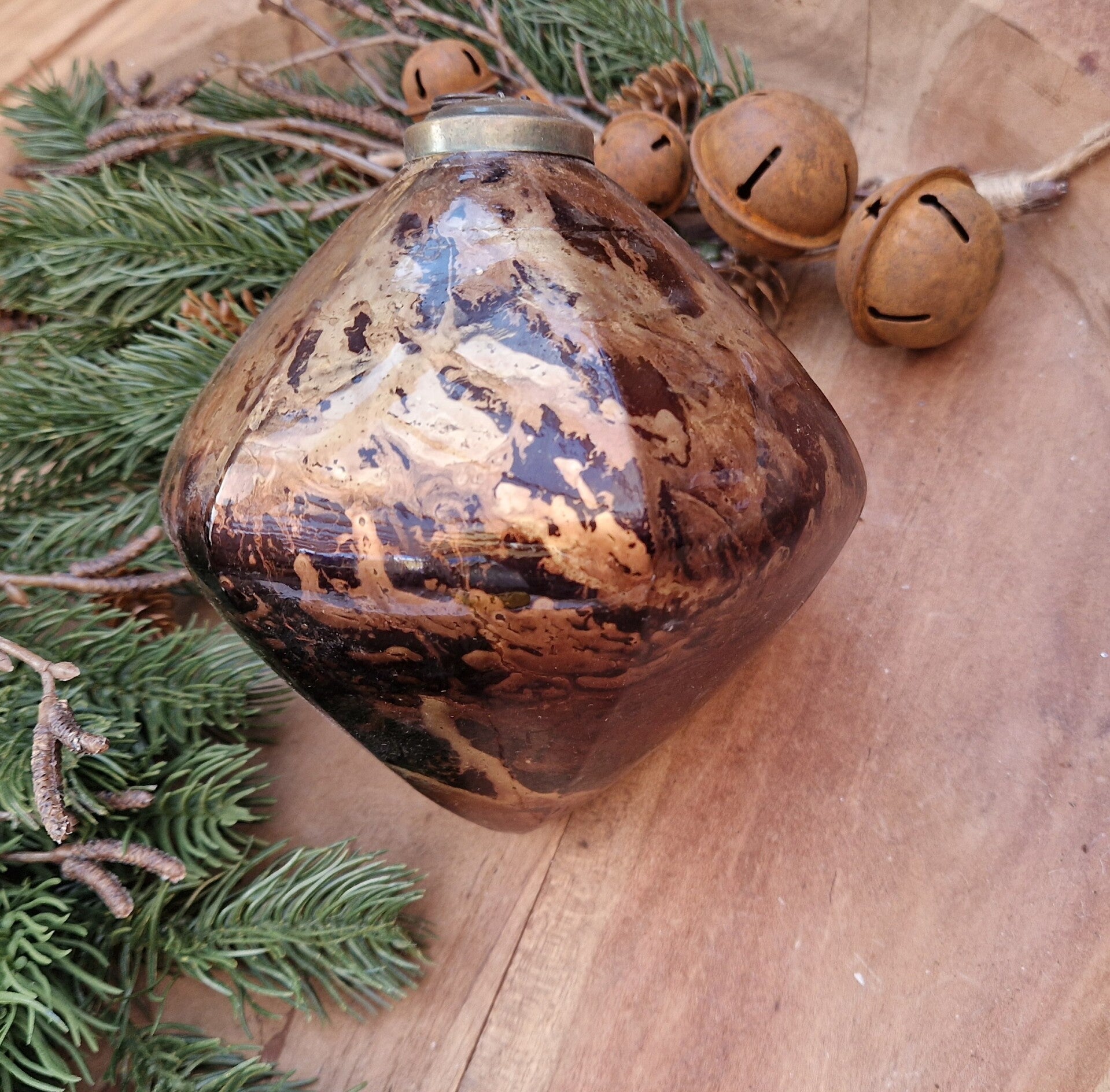 6443 Kerstbal Brown Marble.