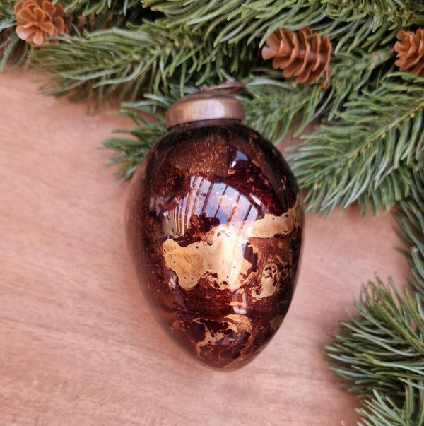 6448 Kerstbal Brown Marble.