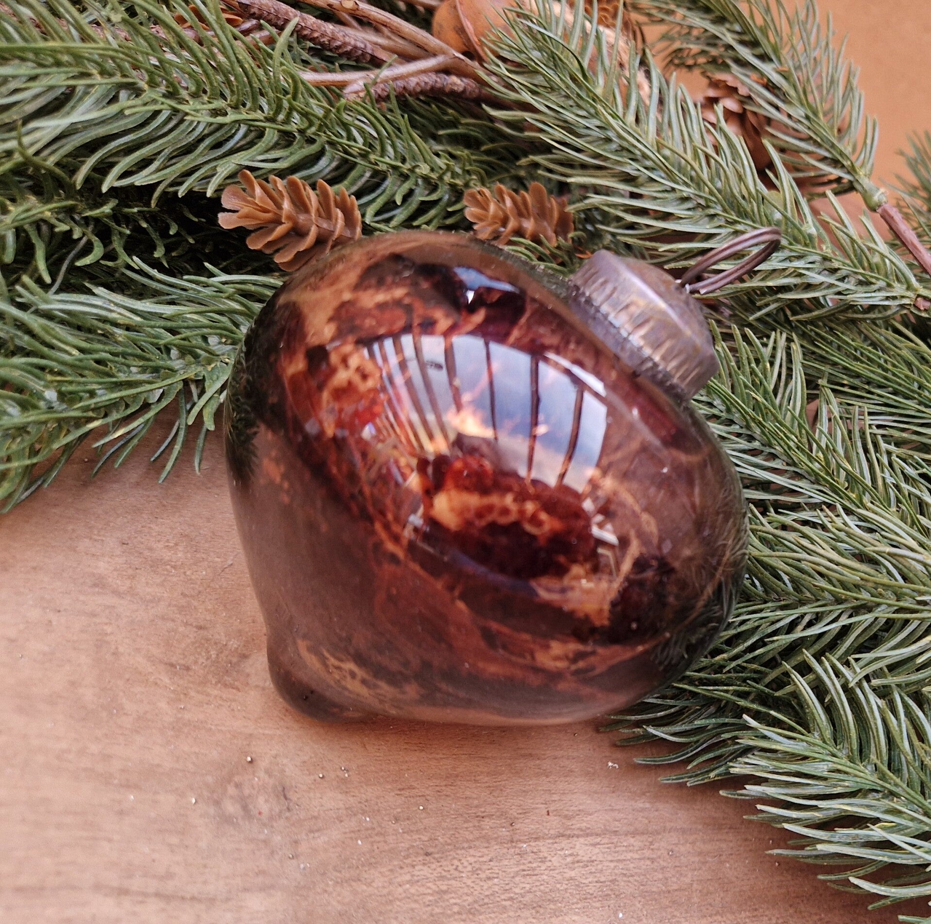 6449 Kerstbal Brown Marble.