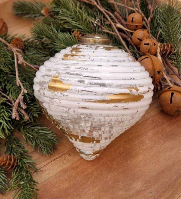 6475 Kerstbal White / Gold