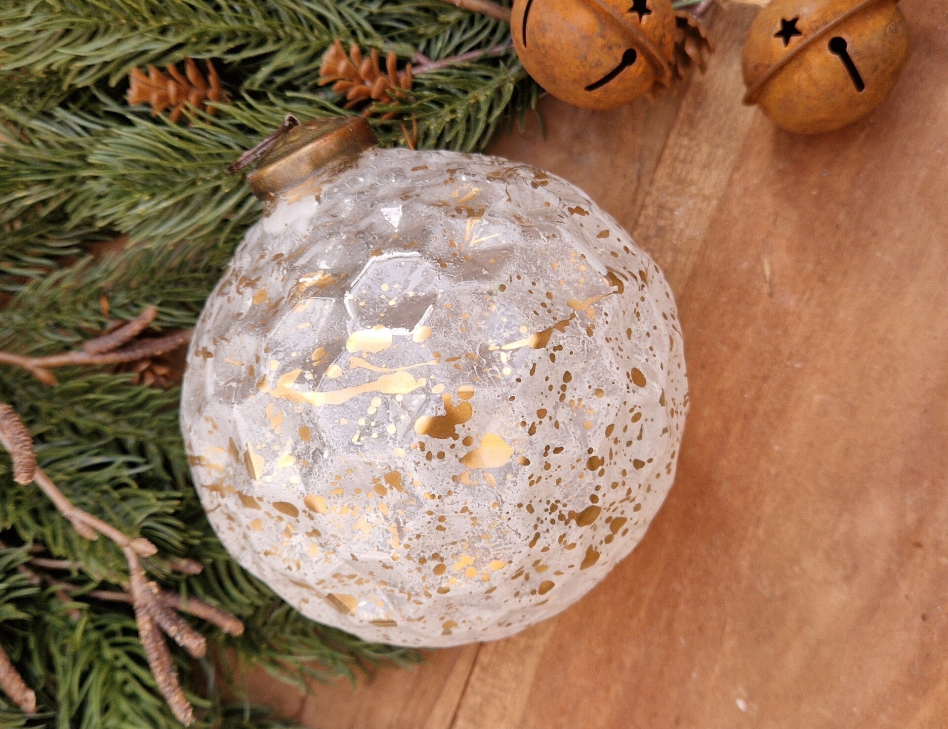 6478 Kerstbal White  Gold