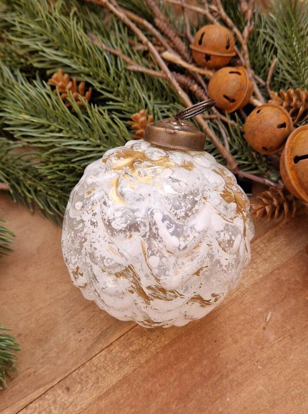 6481 Kerstbal White  Gold