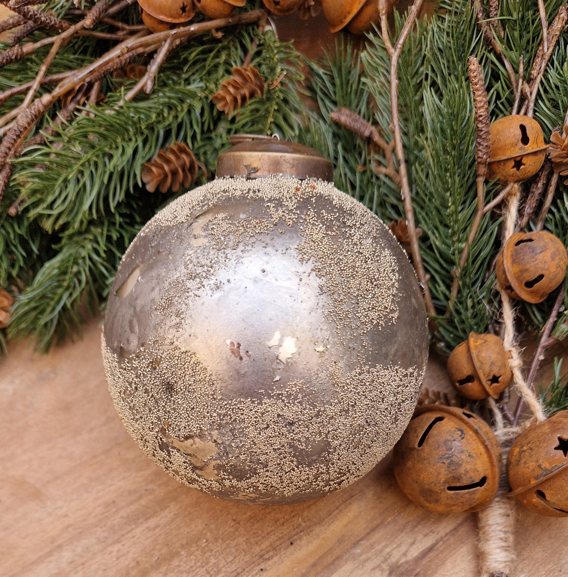 6501 kerstbal Gold Sprinkle