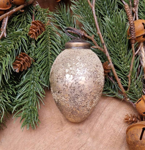 6504 kerstbal Gold Sprinkle