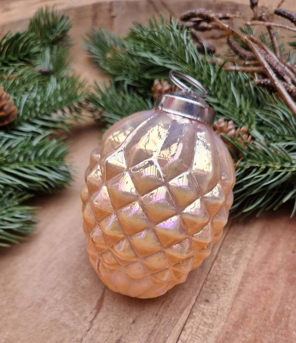 Kerstbal Orange Lustre 7814