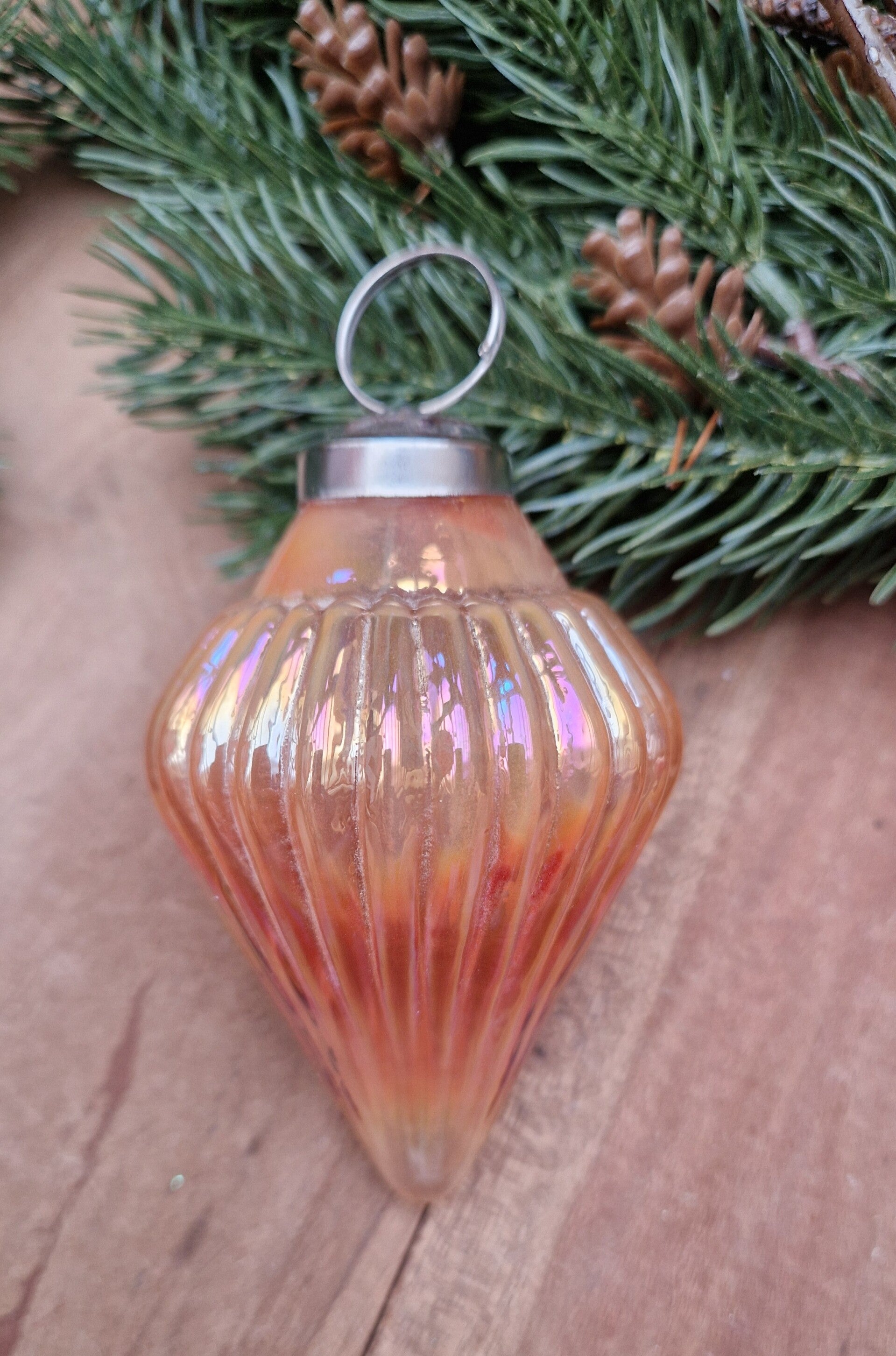 7821 Kerstbal Orange Lustre