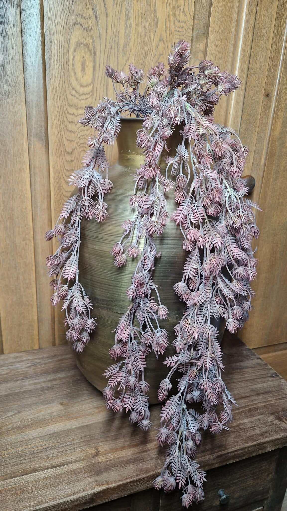 kunsttoef Mimosa Vergrijsd Roze Mauve Oudroze
