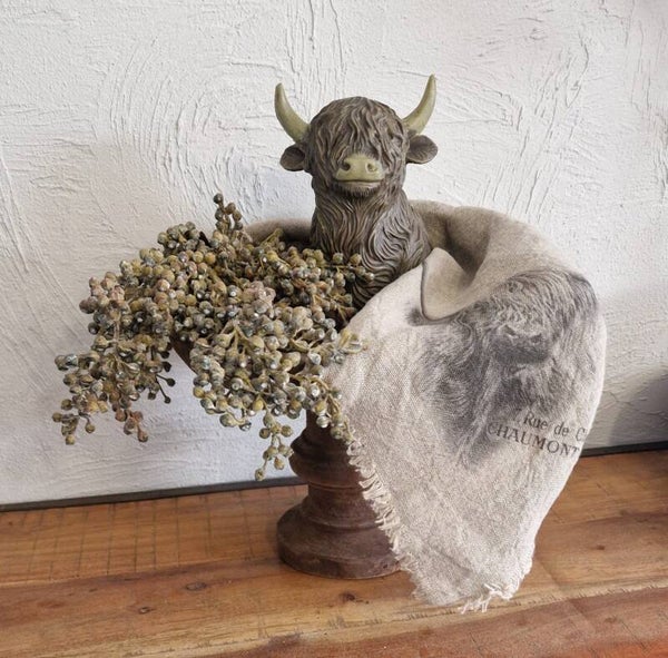 Landelijke Decoratieset Schotse Hooglander met Dadeltak
