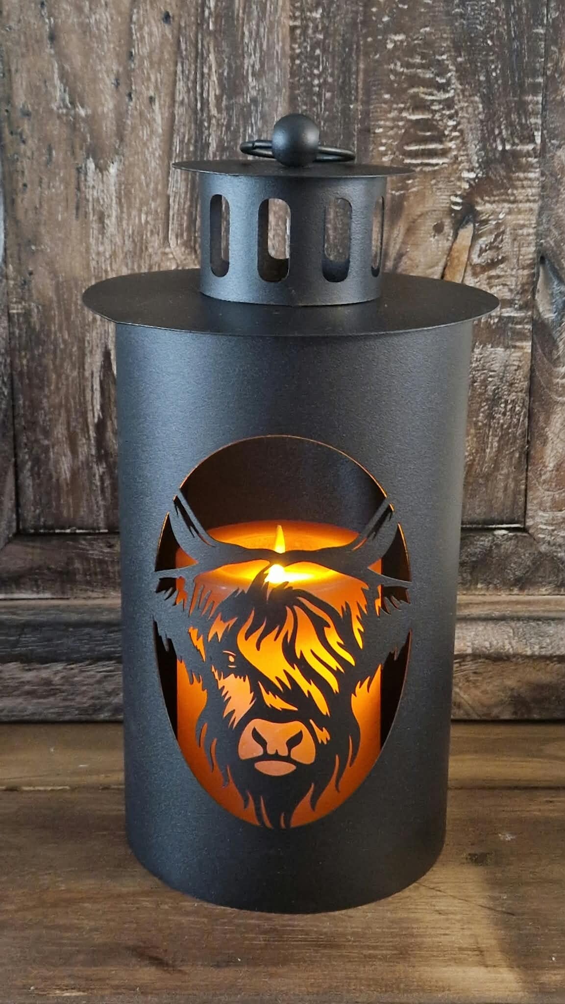 Metalen Windlicht Hooglander Zwart diverse maten