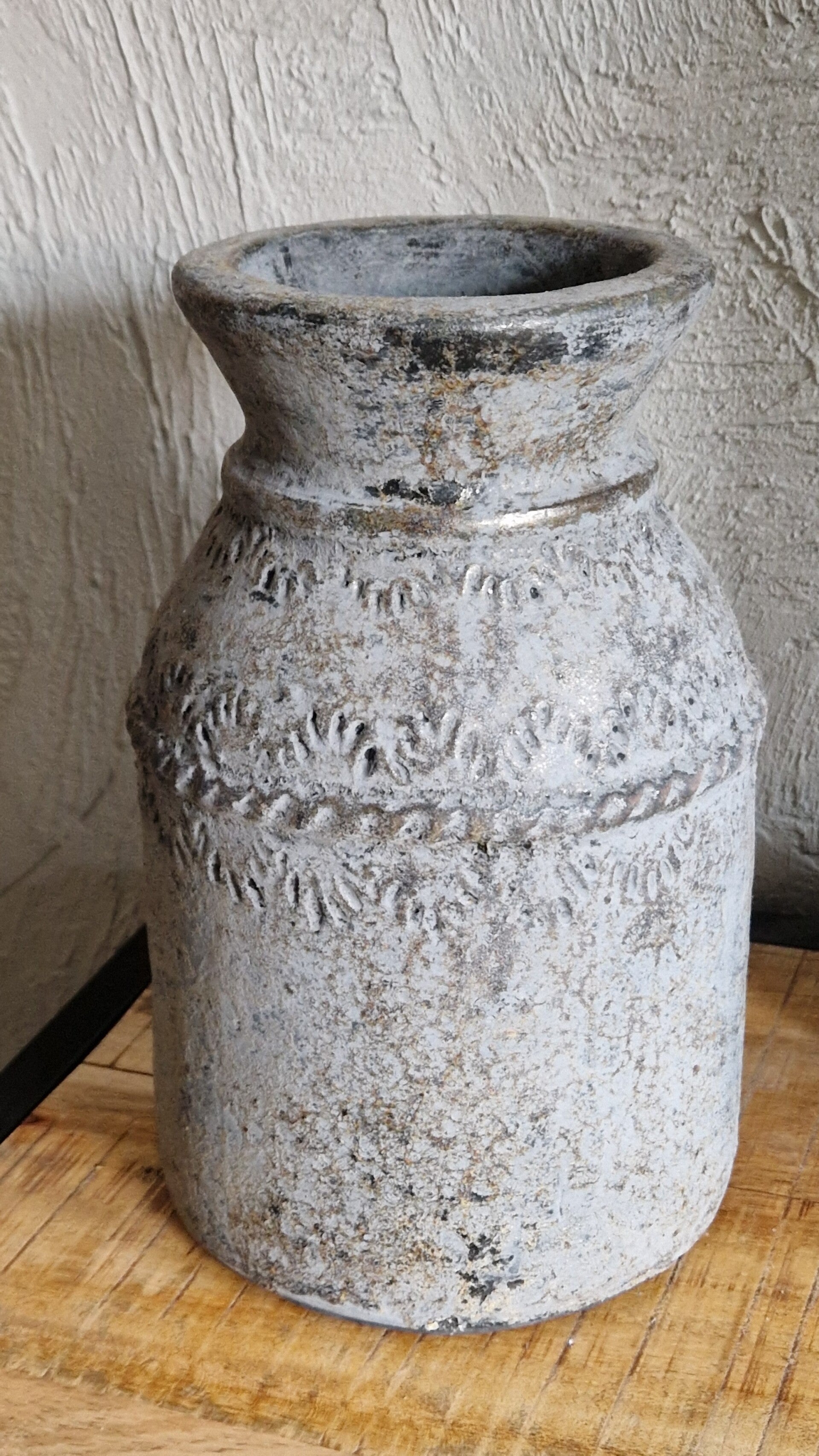 Aardewerk vaas Hoge Hals L Grijs