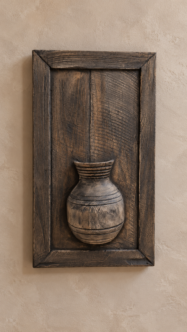 Wandpaneel met Nepalese pot