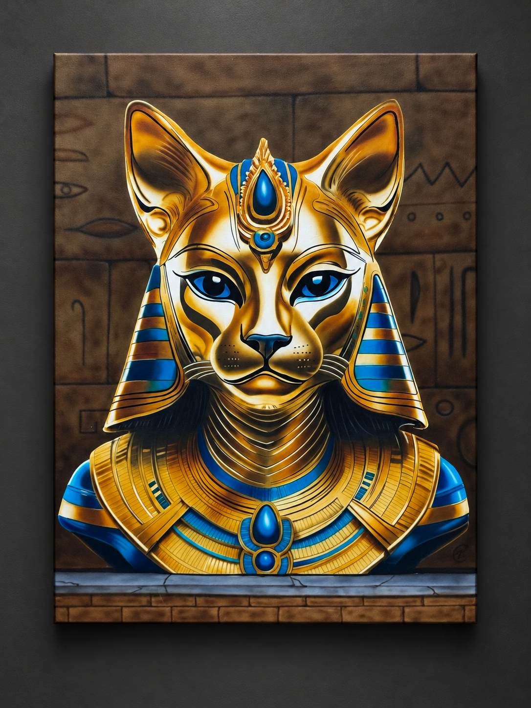 Paws of Power Collection | „Ägyptische Katze Bastet“ 50x70cm | 800,00€