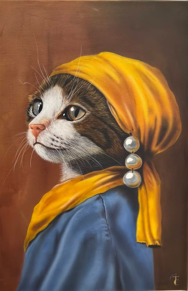 Katze mit dem Perlenohrring