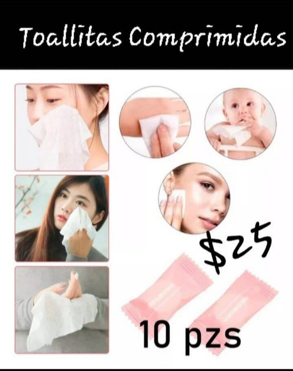 Toallas faciales comprimidas