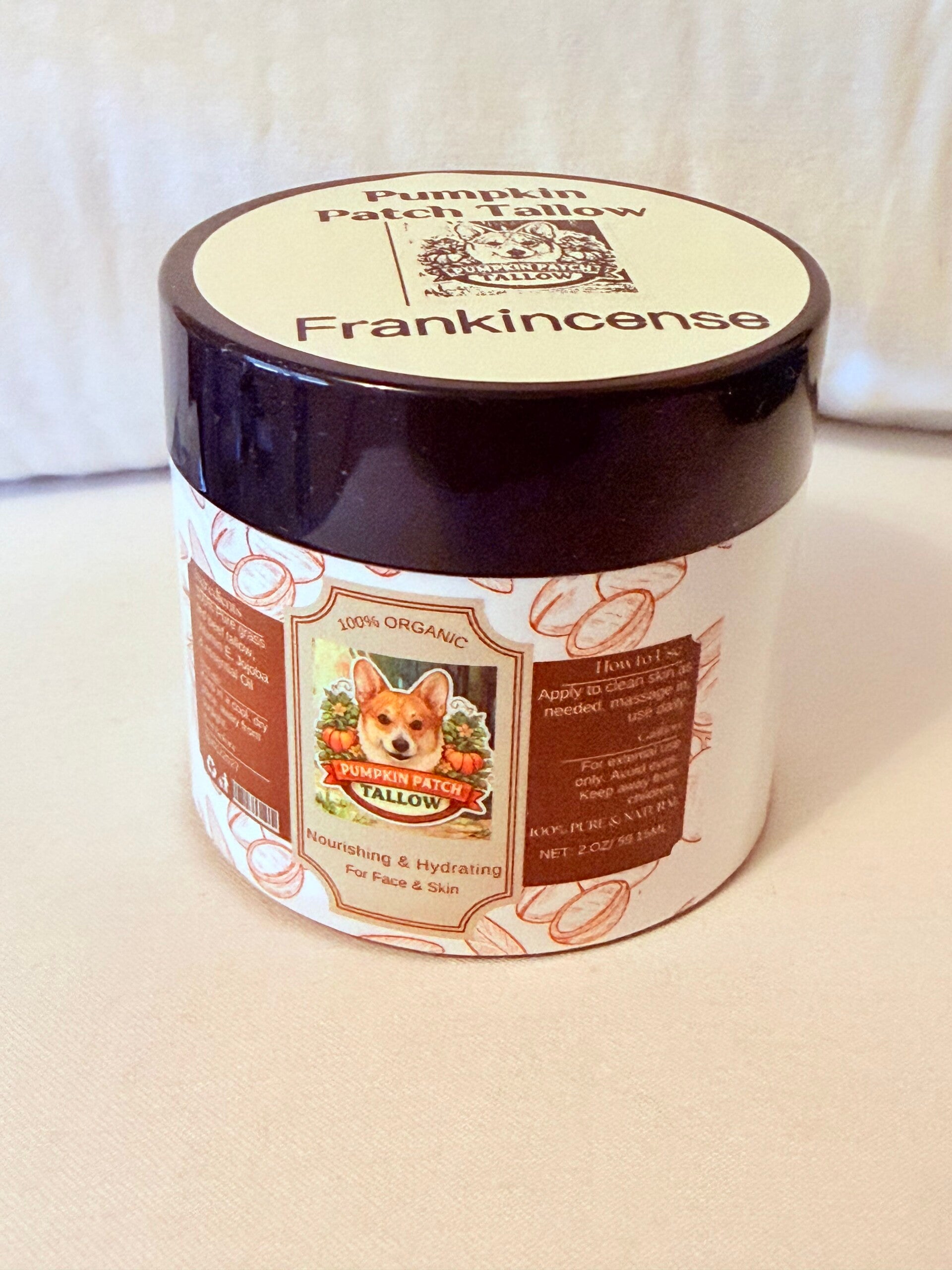 Pumpkin patch tallow with Frankincense, jojoba, Vit. E