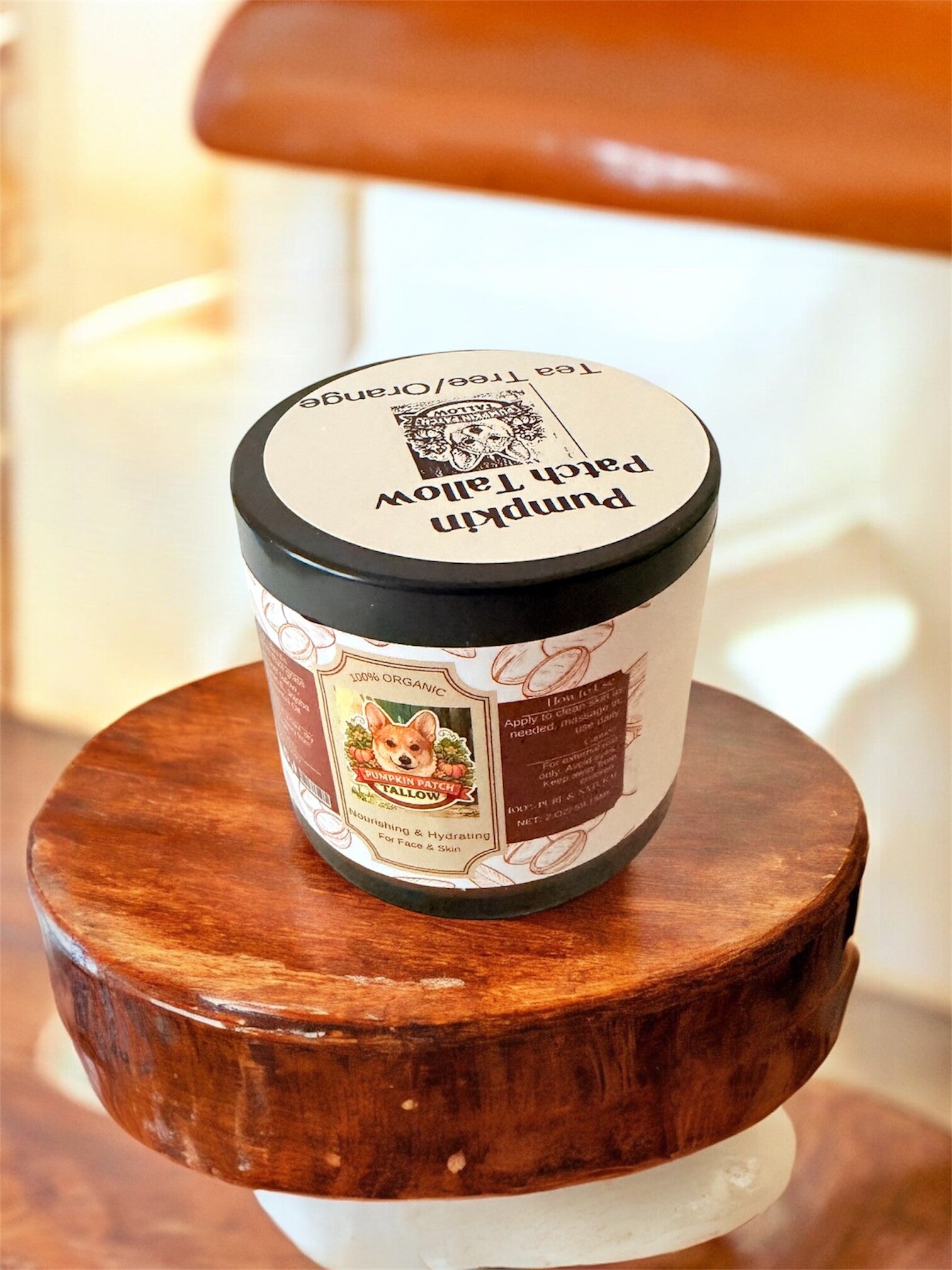 Pumpkin patch tallow with Tea tree & sweet orange, jojoba, Vit. E